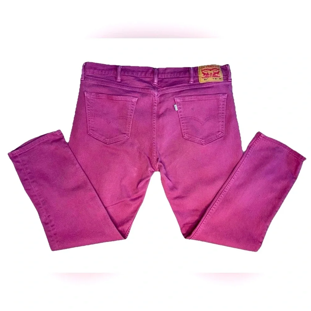 NWOT Levi's‎ Pink/Red Jeans White Tab 511 Size 42/30 Men's